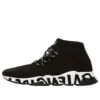Adidași cu șireturi rapide „Tricot reciclat negru cu talpă cu graffiti negru” 621611W05GE1015