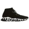 Adidași cu șireturi rapide „Tricot reciclat negru cu talpă cu graffiti negru” 621611W05GE1015