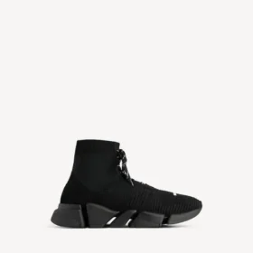 Adidași pentru bărbați Speed 2.0 cu șireturi, din tricot reciclat, de culoare neagră