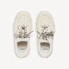 Adidași cu platformă din piele de căprioară pentru femei, model „Hamptons”, în nuanțe de bej/negru