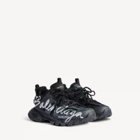 Adidași de alergare pentru bărbați, model „Track Signature”, în culorile negru/alb