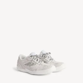 Adidași din piele de căprioară pentru bărbați, model „Hamptons”, în culorile alb murdar/negru