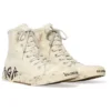 Adidași înalți Paris Sneaker „Bumbac alb distrus și cauciuc alb cu graffiti” 688752W3RR49010