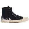 Adidași înalți Paris Sneaker „Bumbac negru distrus și cauciuc alb cu graffiti” 688752W3RR41099