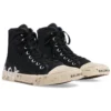 Adidași înalți Paris Sneaker „Bumbac negru distrus și cauciuc alb cu graffiti” 688752W3RR41099