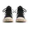 Adidași înalți Paris Sneaker „Bumbac negru distrus și cauciuc alb cu graffiti” 688752W3RR41099