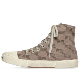 Adidași înalți Paris Sneaker „Tan BB Monogram Cotton and White Rubber” 688756W3RQ12298