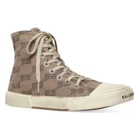 Adidași înalți Paris Sneaker „Tan BB Monogram Cotton and White Rubber” 688756W3RQ12298