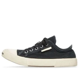 Adidași Paris Sneakerși cu talpă joasă „Bumbac distrus negru și cauciuc alb” 688754W3RC21090