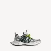 Adidași pentru bărbați 3XL cu șireturi încrucișate, în culorile gri/galben neon