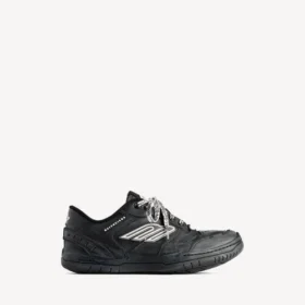 Adidași „Hamptons” pentru femei, cu aspect uzat, de culoare neagră