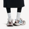 Adidași pentru femei 3XL cu design împletit, în culorile maro/bej/albastru
