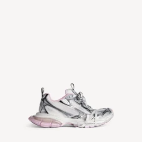 Adidași pentru femei 3XL cu talpă transparentă din gel, în culorile alb/roz/negru