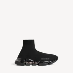 Adidași Speed 2.0 pentru femei, cu talpă complet transparentă, din tricot reciclat, de culoare neagră