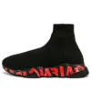 Adidași Speed 2.0 „Tricot negru cu graffiti roșu și talpă neagră” 645334W2DBY1016