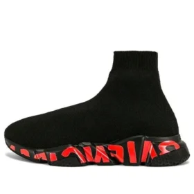 Adidași Speed 2.0 „Tricot negru cu graffiti roșu și talpă neagră” 645334W2DBY1016