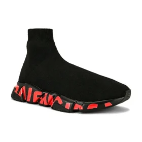Adidași Speed 2.0 „Tricot negru cu graffiti roșu și talpă neagră” 645334W2DBY1016
