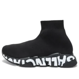 Adidași Speed Graffiti „Negru tricotat cu talpă albă cu graffiti” 605942W2DB71006