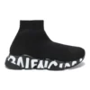 Adidași Speed Graffiti „Negru tricotat cu talpă albă cu graffiti” 605942W2DB71006