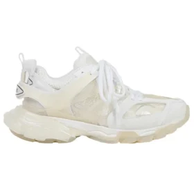 Adidași Track cu talpă transparentă, talpă joasă, din nylon cu plasă, albi 647742W3BM19000