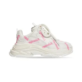 Adidași Triple S Sneakerși cu logo „Material tehnic alb și roz” 654251W2FAB9050