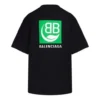 B Tricou cu mânecă scurtă, negru, cu imprimeu ecologic cu litere verzi 594599THV631000