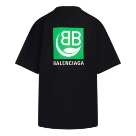 B Tricou cu mânecă scurtă, negru, cu imprimeu ecologic cu litere verzi 594599THV631000
