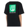 B Tricou cu mânecă scurtă, negru, cu imprimeu ecologic cu litere verzi 594599THV631000