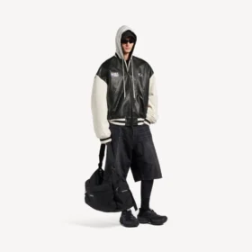 Balenciaga | Jachetă varsity din colaborarea cu NBA, în negru/alb