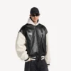Balenciaga | Jachetă varsity din colaborarea cu NBA, în negru/alb