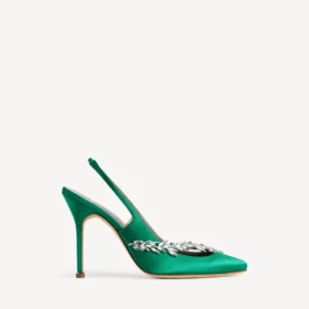Balenciaga pentru femei | pantofi cu baretă în spate Manolo Blahnik, culoare iarbă