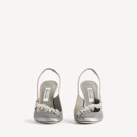 Balenciaga pentru femei | pantofi cu baretă în spate Manolo Blahnik în nuanța „Plume” gri