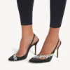 Balenciaga pentru femei | pantofi cu baretă în spate Manolo Blahnik, negri