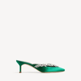 Balenciaga pentru femei | saboți Manolo Blahnik în nuanța „grass”