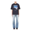 Balenciaga Speed Hunters pentru bărbați, negru, cu bandă albastră, mânecă scurtă, gri 541875TCV381055