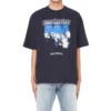 Balenciaga Speed Hunters pentru bărbați, negru, cu bandă albastră, mânecă scurtă, gri 541875TCV381055