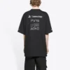Balenciaga x PlayStation Crossover PS5 cu imprimeu geometric alfabetic, mânecă scurtă, unisex, negru 651795TKVF31070