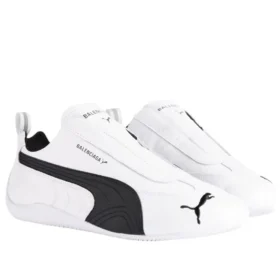 Balenciaga x Puma Speedcat din piele „Alb Negru” 847148WSDSB9010