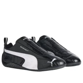 Balenciaga x Puma Speedcat din piele „Black White” 847148WSDSB1090