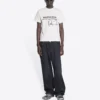 Balenciaga x RuPaul, semnată în comun, colecția FW21, cu imprimeu de litere, guler rotund, pentru bărbați, alb 670943TLV579057