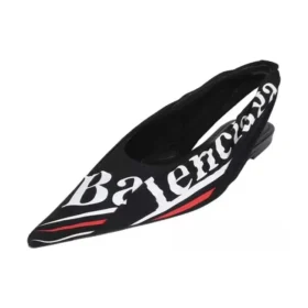 Balerini casual cu imprimeu logo și talpă cu curea în spate „Negru” 500619W06001091
