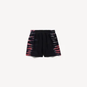 Bermude pentru bărbați, croială regulată, cu imprimeu tie-dye extrem, de culoare neagră