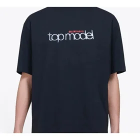 Bluză Balenciaga pentru bărbați, model retro, tricotată, croială slim, mânecă scurtă, negru 612966TIV821000