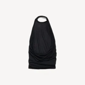 Bluză drapată pentru femei, de culoare neagră