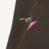 Bluză techwear pentru femei, cu mâneci lungi, mulată, în nuanțe de maro kaki/roz neon