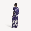 Pantaloni de pijama pentru femei cu imprimeu de pensule, de culoare albastră