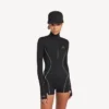 Body tehnic pentru femei, cu mâneci lungi, de culoare neagră
