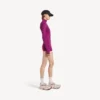 Body tehnic pentru femei, cu mâneci lungi, în nuanțe de violet/portocaliu