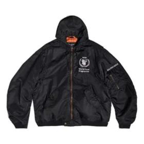 Bomber ușor cu glugă Balenciaga x WFP „Black” 752178TLO251000