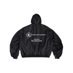 Bomber ușor cu glugă Balenciaga x WFP „Black” 752178TLO251000
